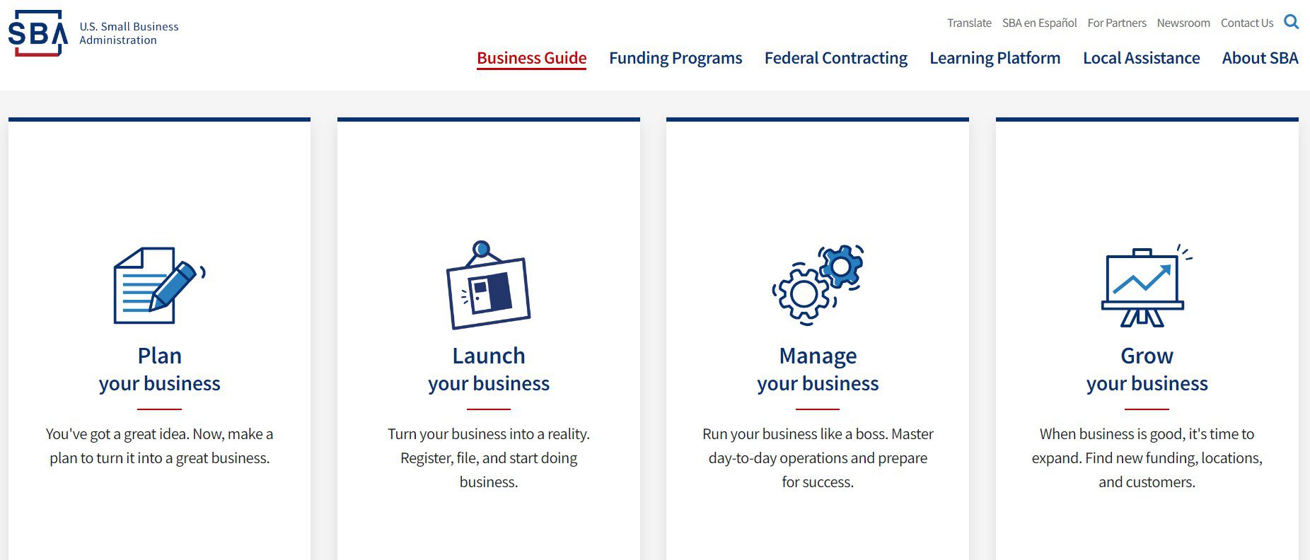 Small Business Administration start up guides